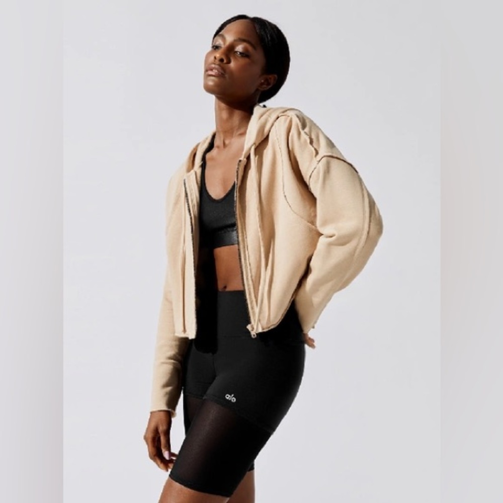Alo Yoga Cruiser Crop Jacket Putty Size Small